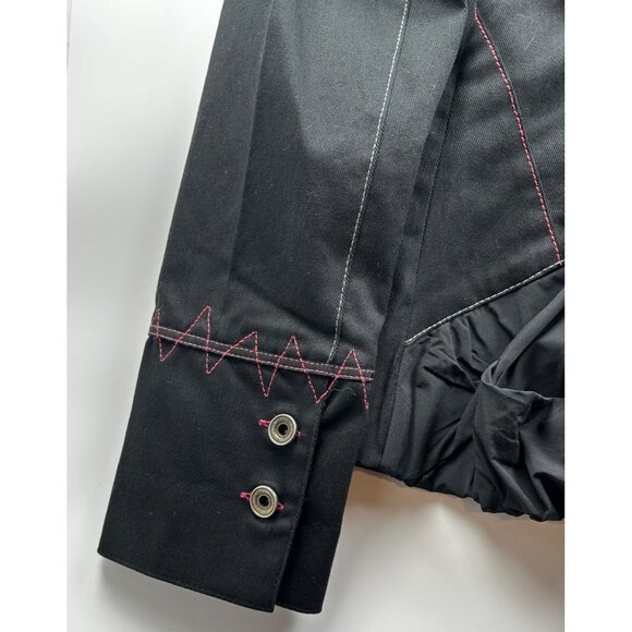 CARLO PIK Women's Black Tailored Punk Statement Jacket Milan Street Style Sz 6 - Picture 11 of 13